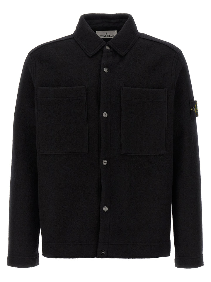 Stone Island Pannolenci Overshirt Camicie - Nero | 607745826c1c0ba63abd2874e47c32f8ac535a62