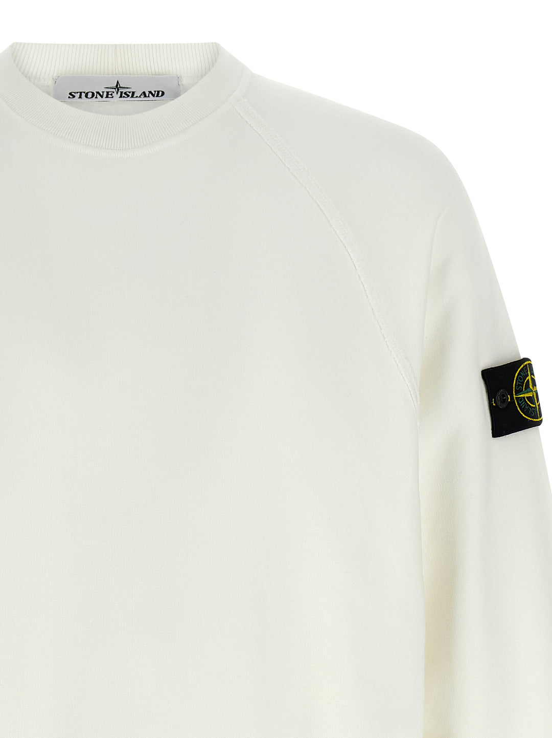 Stone Island Logo Badge Felpe - Bianco | 7de65147a12e7b63b6016e03a32212c6b79df2fe