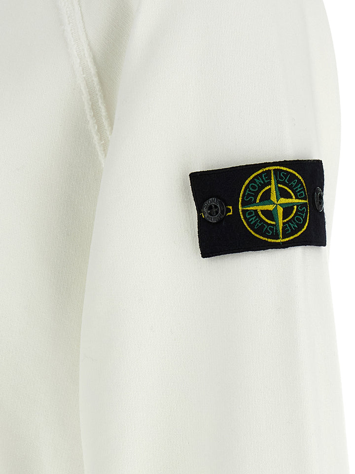 Stone Island Logo Badge Felpe - Bianco | 1607f3d9a4b13013e545f9b26e001fb827c2a013