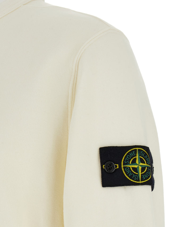 Stone Island Logo Badge Cotton Felpe - Bianco | c034f8c5e5ccf551f354fbdfdb8b48954427bdea