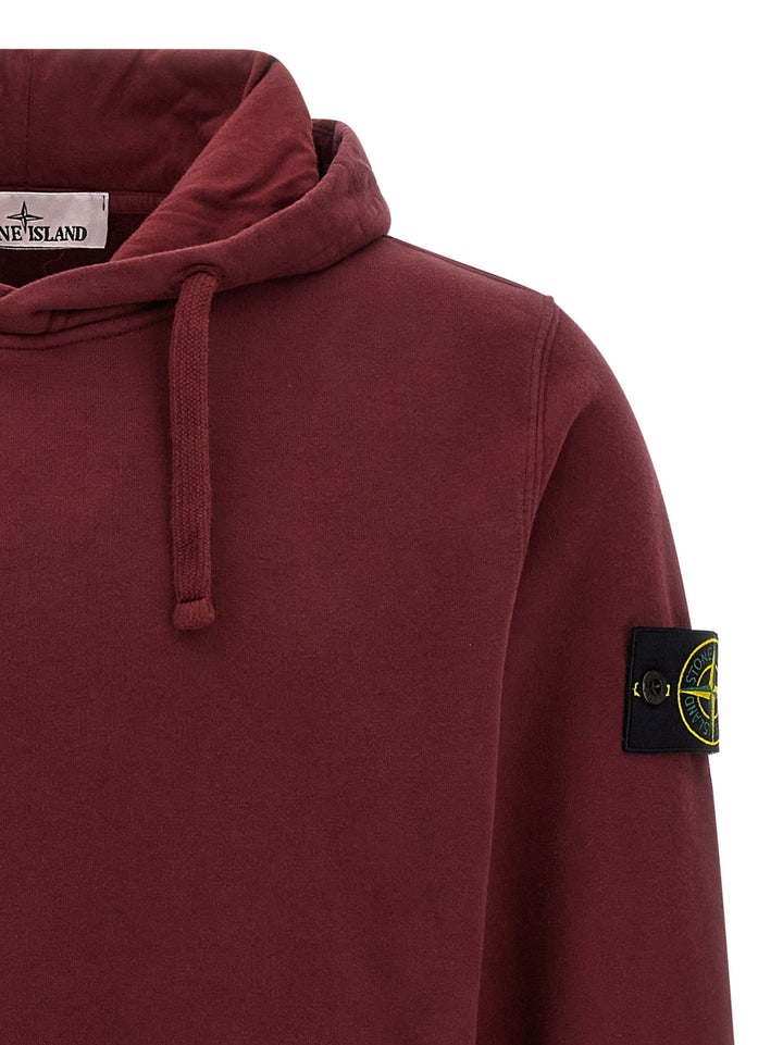 Stone Island Logo Badge Hoodie Felpe - Bordeaux | ad5acf473ee17ef0131b8ec050b37d53e4e1915b
