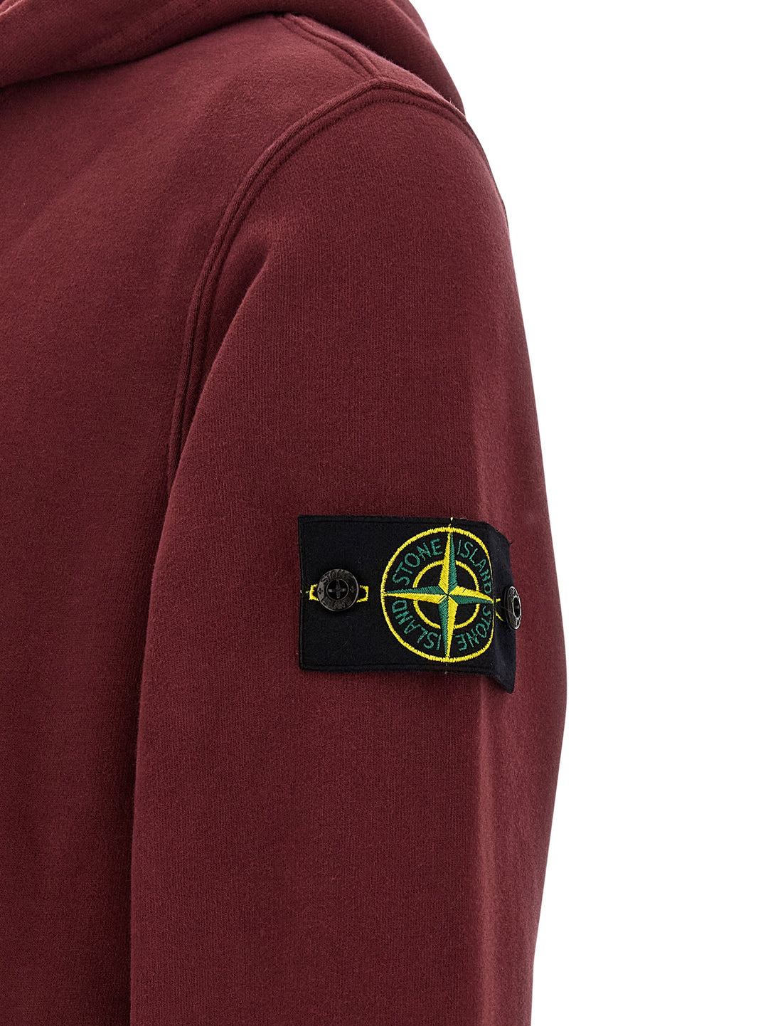 Stone Island Logo Badge Hoodie Felpe - Bordeaux | 349e8cb3c09bffaccd1c27630c517aa9768818ad