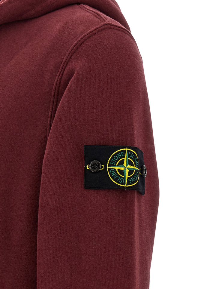Stone Island Logo Badge Hoodie Felpe - Bordeaux | 349e8cb3c09bffaccd1c27630c517aa9768818ad