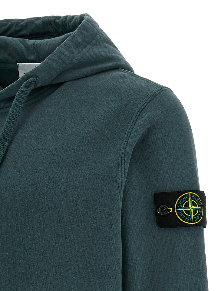 Stone Island Logo Badge Hoodie Felpe - Verde | 344ccd366384fd386ea705e0c83b971065e52ed2