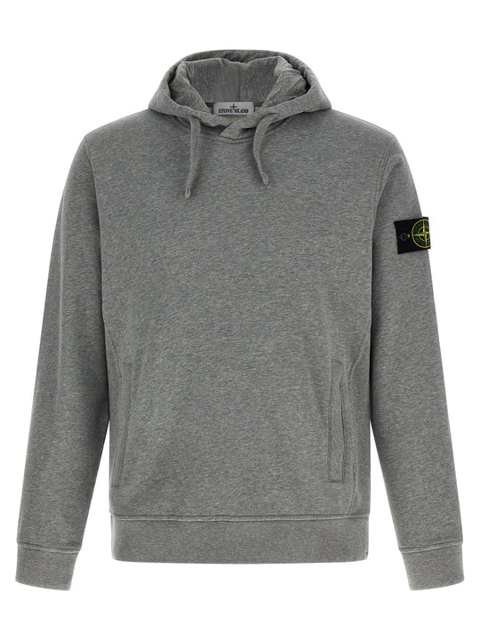 Logo Badge Hoodie Felpe Grigio