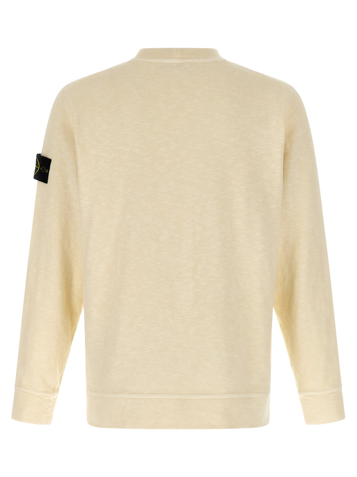 Stone Island Logo Badge Felpe - Beige | 32d94ca51dd146a87d6bee831f2fd6d829443c70