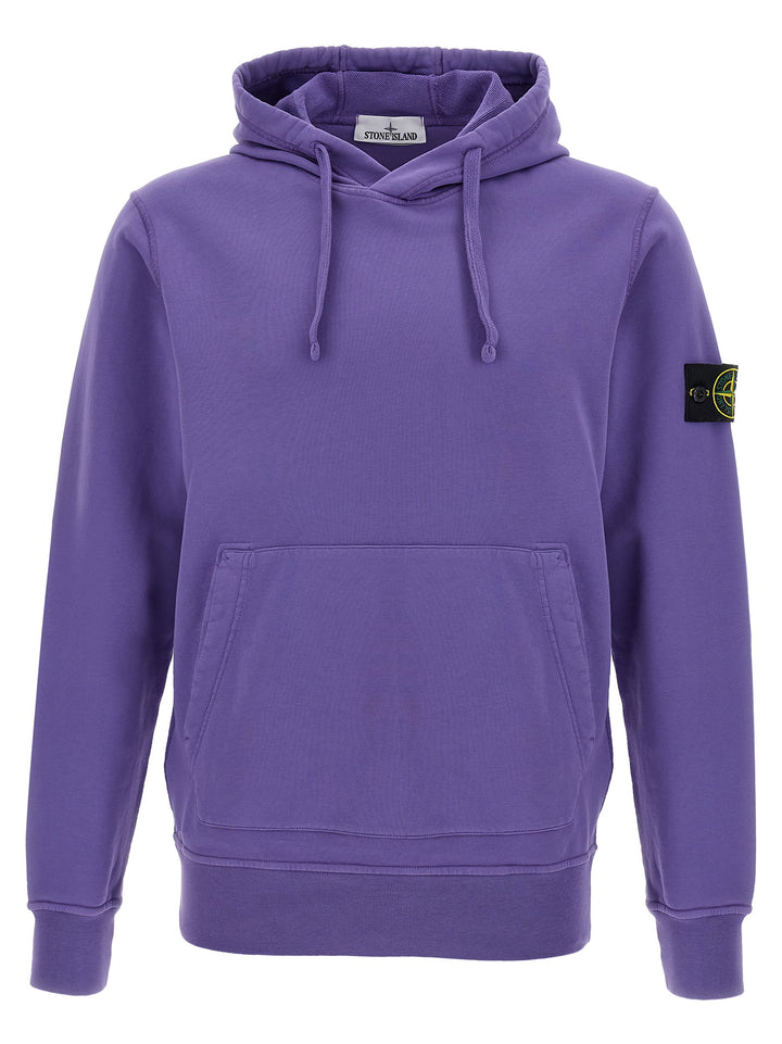 Stone Island Logo Badge Hoodie Felpe - Viola | 9db9ac9067c857f1651c06424175aa127ce9f2d3