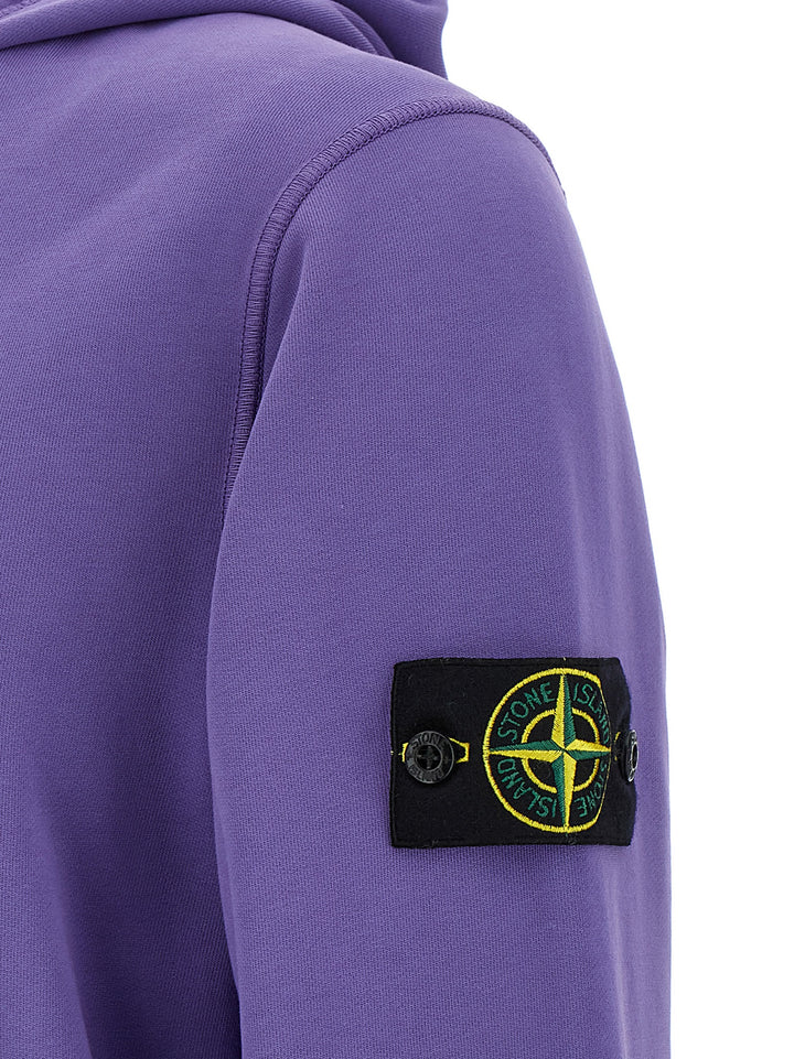 Stone Island Logo Badge Hoodie Felpe - Viola | 1879e57342a90845fcccdf9b26f530031df8d21d