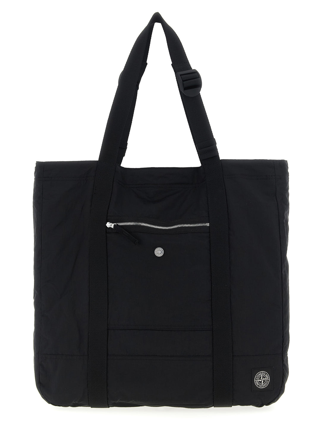 Stone Island Logo Patch Shopping Bag Tote - Nero | fdc67fd116960445bc0b92eecc179ab6de270551