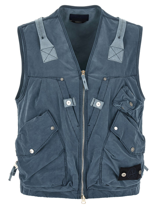 G100016 David Light Indigo-Tc Gilet Blu