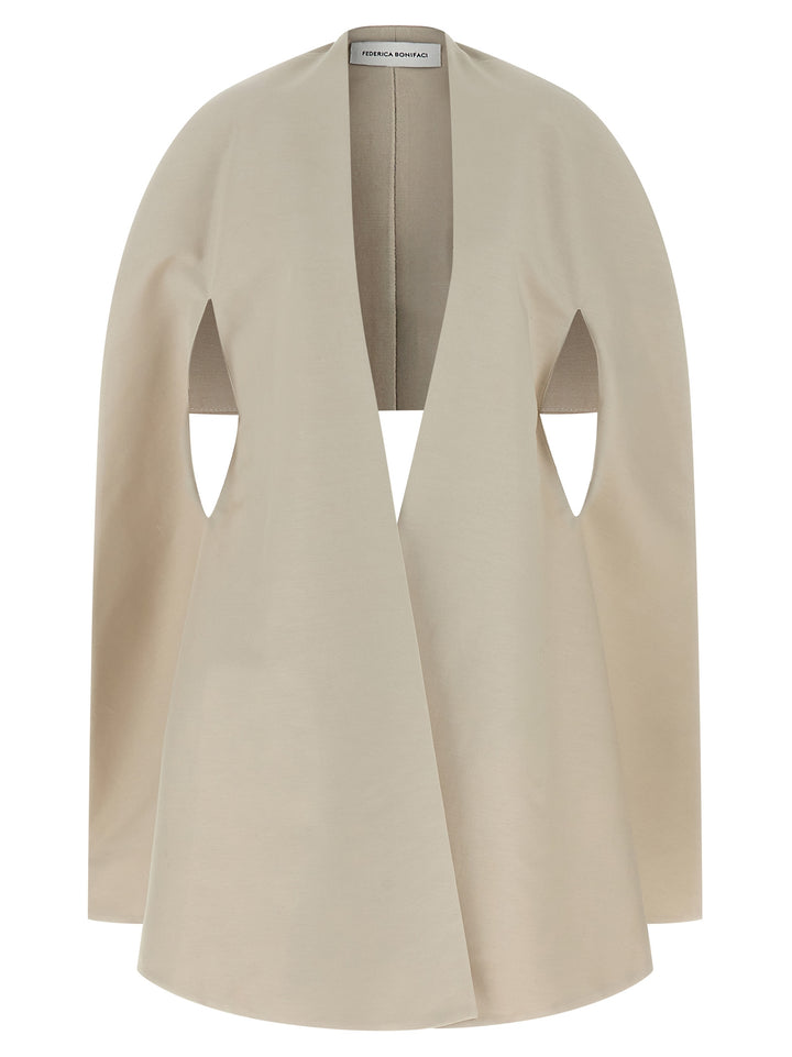 Federica Bonifaci Asymmetrical Cape Mantelle - Grigio | 8745c9304f933ecd81e909fb7ceee6352d28e7ea