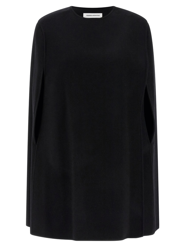 Federica Bonifaci Wrap Cape Mantelle - Nero | 916bf22460f942dd88409825215d2950f5abf17c
