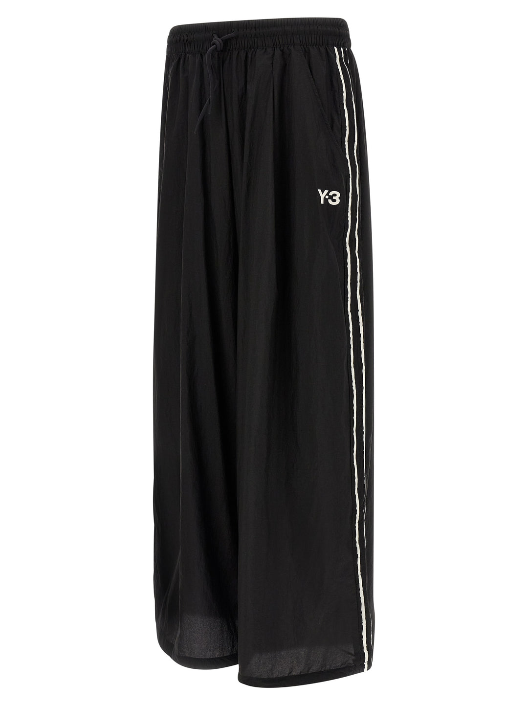 Y-3 Y-3 Raw Edge 3 Stripe Wide Pantaloni - Nero | 3c1b828a0beedf83907c743ecf7fd1e542006b16
