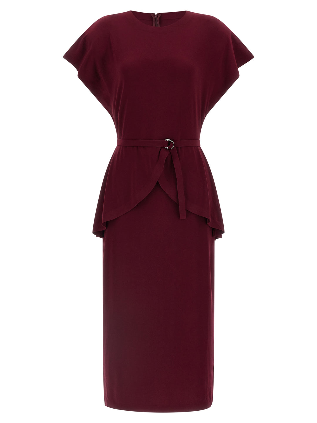 Norma Kamali Peplum Dress Abiti - Bordeaux | 07c006a0ad2e9ef560a56276d5ee89631e05ea56
