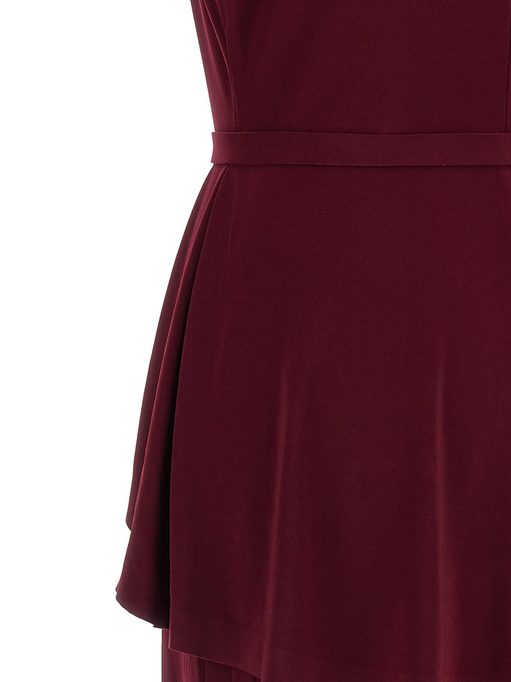 Norma Kamali Peplum Dress Abiti - Bordeaux | 931bd334ce2ea0d446eaf5c7645bacd8a916430f