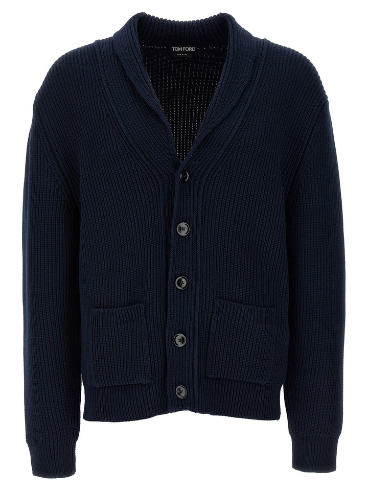Tom Ford Silk Cardigan Maglioni - Blu | 38ae7c997a985d7689b45ee36d684a2e0becca34