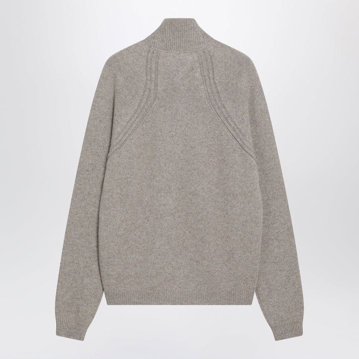 Sease Jersey De Cachemir Beige Mélange Con Media Cremallera