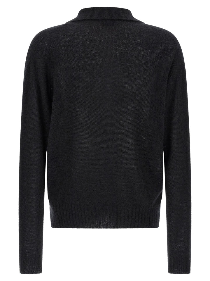 Tom Ford Cashmere And Silk Polo Shirt Maglioni - Nero | 1cb0502a9e9aca211a19c3028f0b09e74e00c731