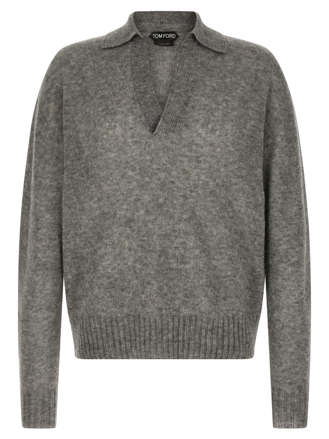 Tom Ford Cashmere And Silk Polo Shirt Maglioni - Grigio | d72e621684d45712ecf0444d8c1623baa878619e