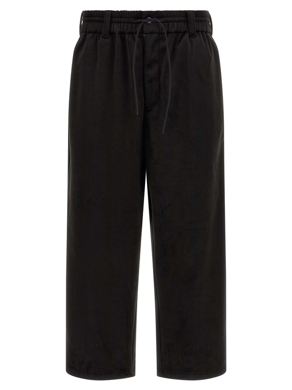 Velvet Effect Joggers Pantaloni Nero