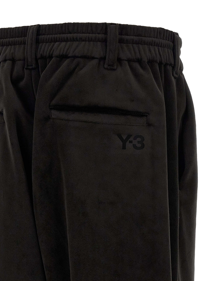 Y-3 Velvet Effect Joggers Pantaloni - Nero | e14bccca9f67eaab0894ccab9861f4f1d6283db2
