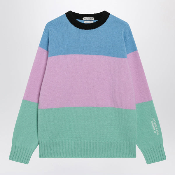 Cornflower Blue Men’s Striped Merino Wool Sweater