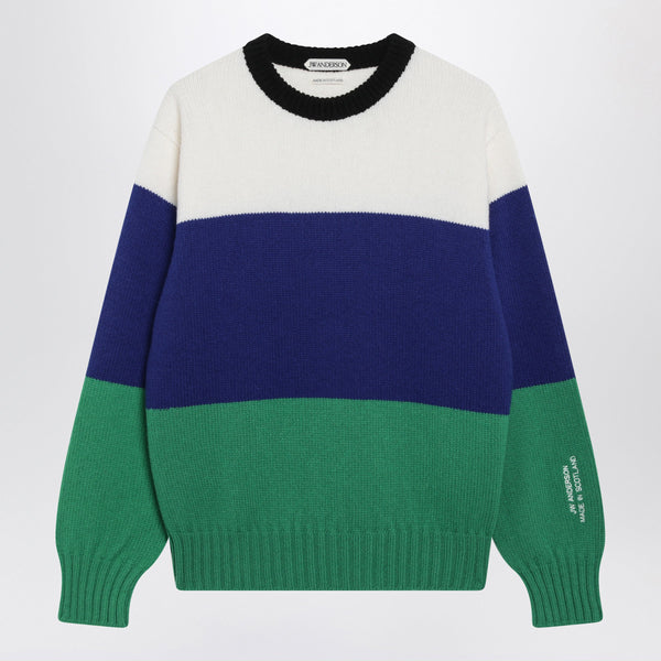 Blue Men’s Striped Merino Wool Sweater
