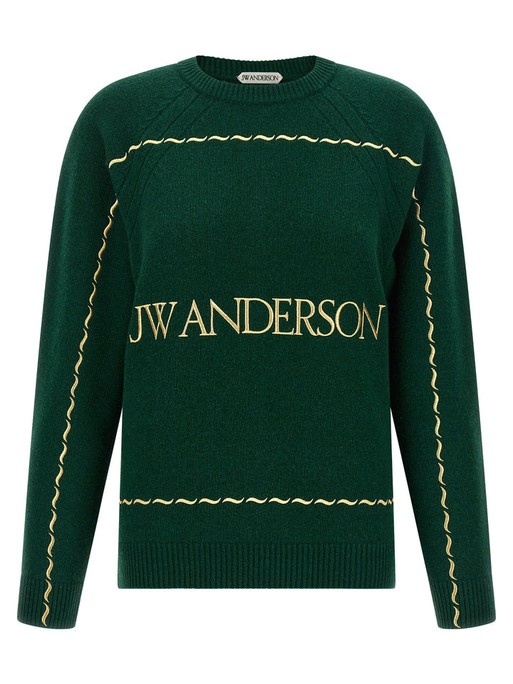 J.W. Anderson Logo Embroidery Sweater Maglioni - Verde | d9175e66ec9870a6110d11c82197f0cc3a38bc2c