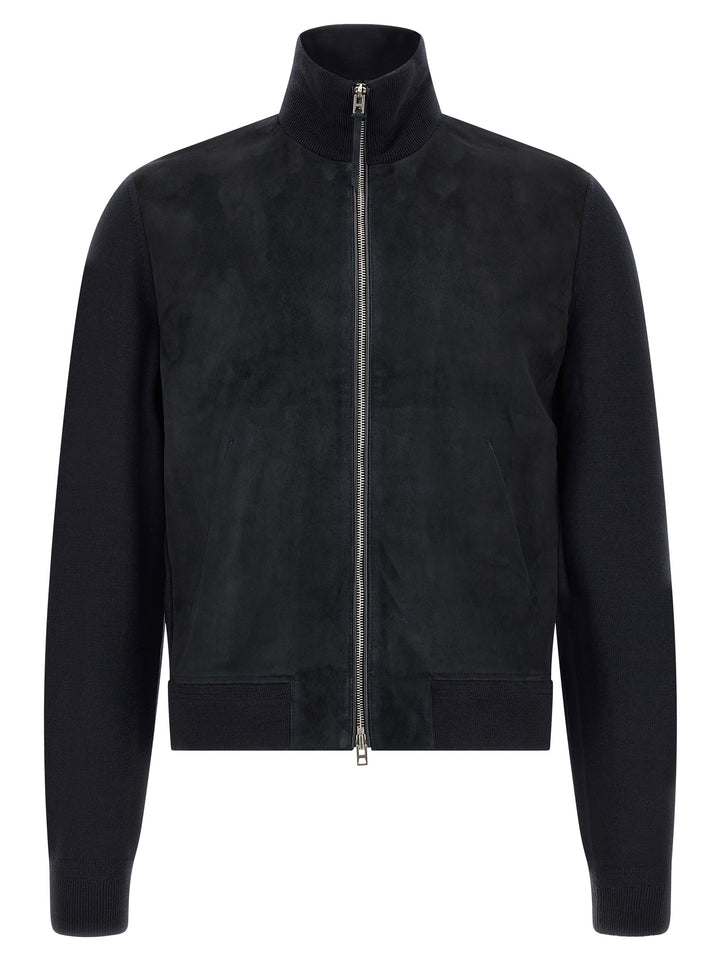 Tom Ford Two-Material Cardigan Maglioni - Blu | ca871d2571ed7dcb082b2137aa65a1de0452c7f2