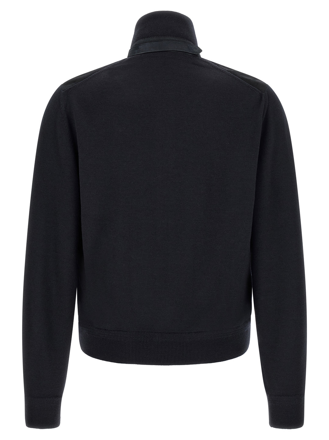 Tom Ford Two-Material Cardigan Maglioni - Blu | 257706b176182024bf96bba8a44d81e4f90702a0