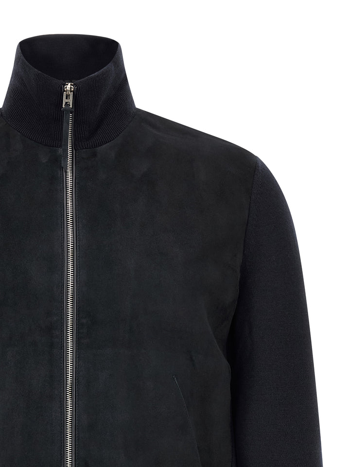 Tom Ford Two-Material Cardigan Maglioni - Blu | 983e272fa17088b93f176a9b787733564a959bbf
