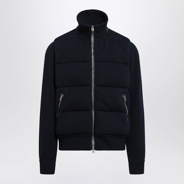 Steppjacke aus dunkelblauer Schurwolle