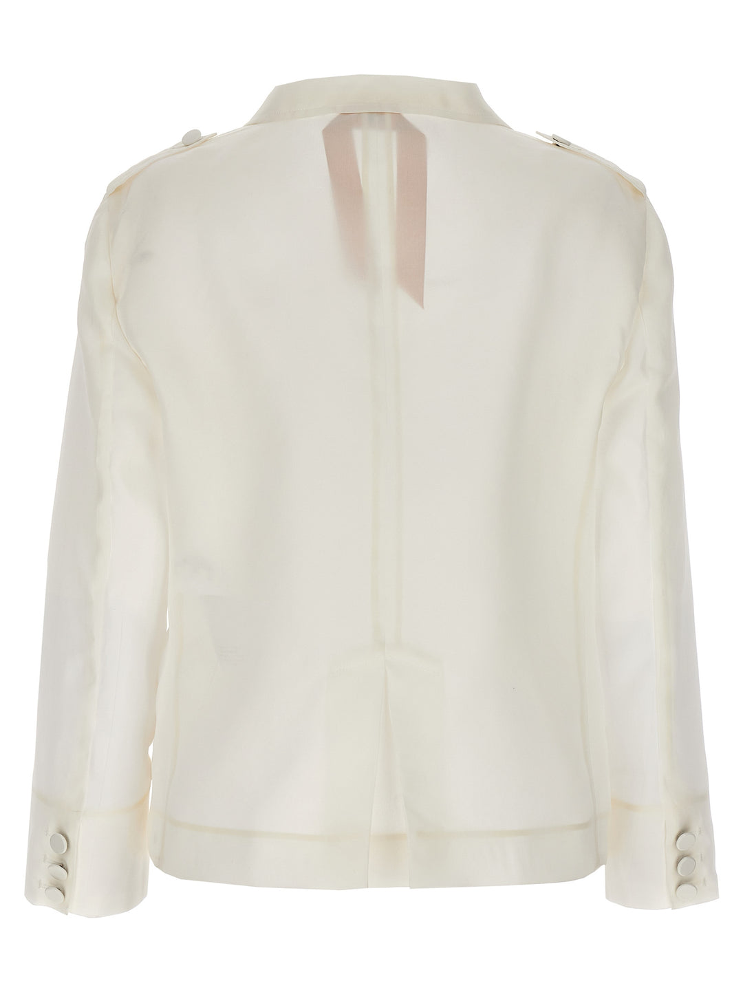 Single-Breasted Silk Blazer Blazer And Suits Bianco
