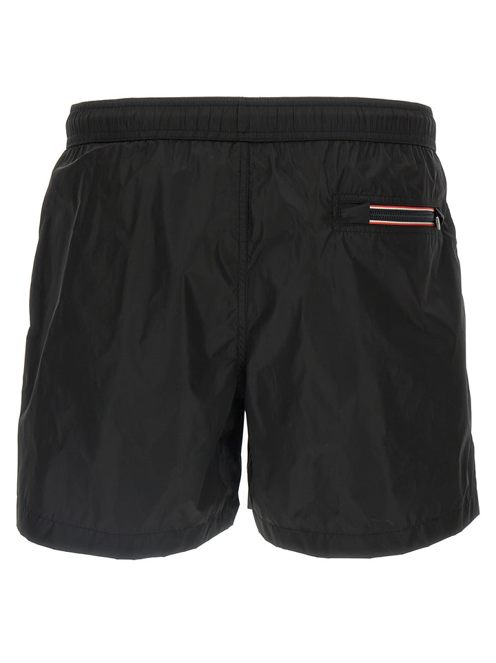Moncler Logo Patch Swim Shorts Beachwear - Nero | faa6a51cb3bc21999c6930d928e9f625b67d47e0