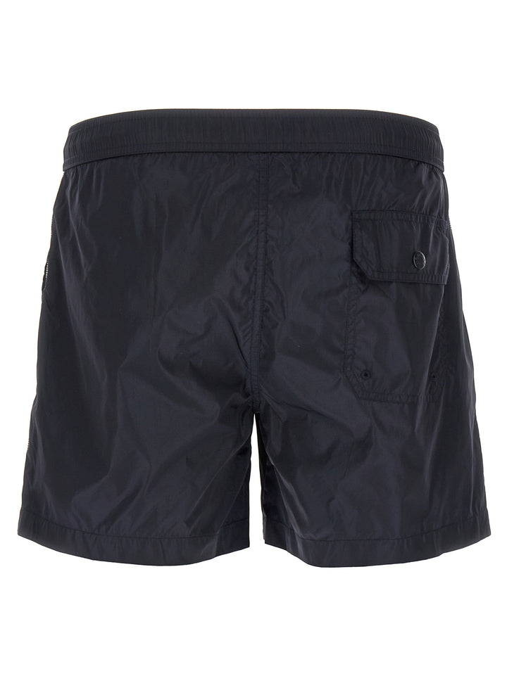 Moncler Tricolor Ribbon Swimsuit Beachwear - Blu | 259e942d74b936dd0a78450d2083a0ab1039a047