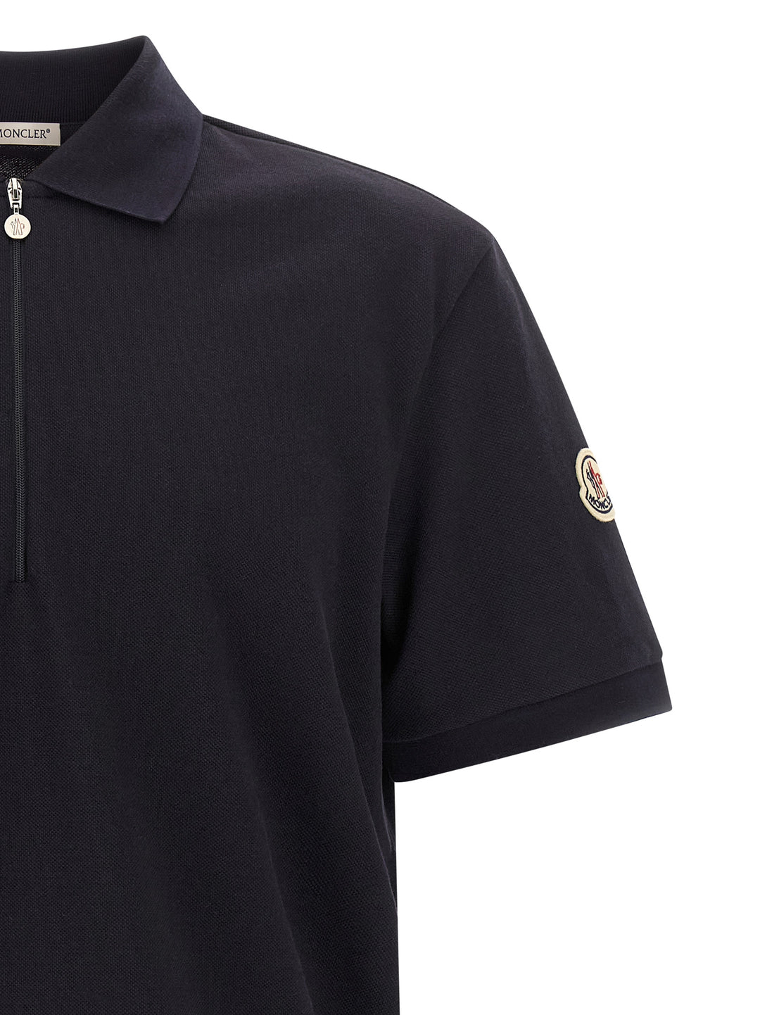 Moncler Half Zip  Shirt Polo - Blu | 7e7227badb6b7477e9d674773a2d3b563bc6e296