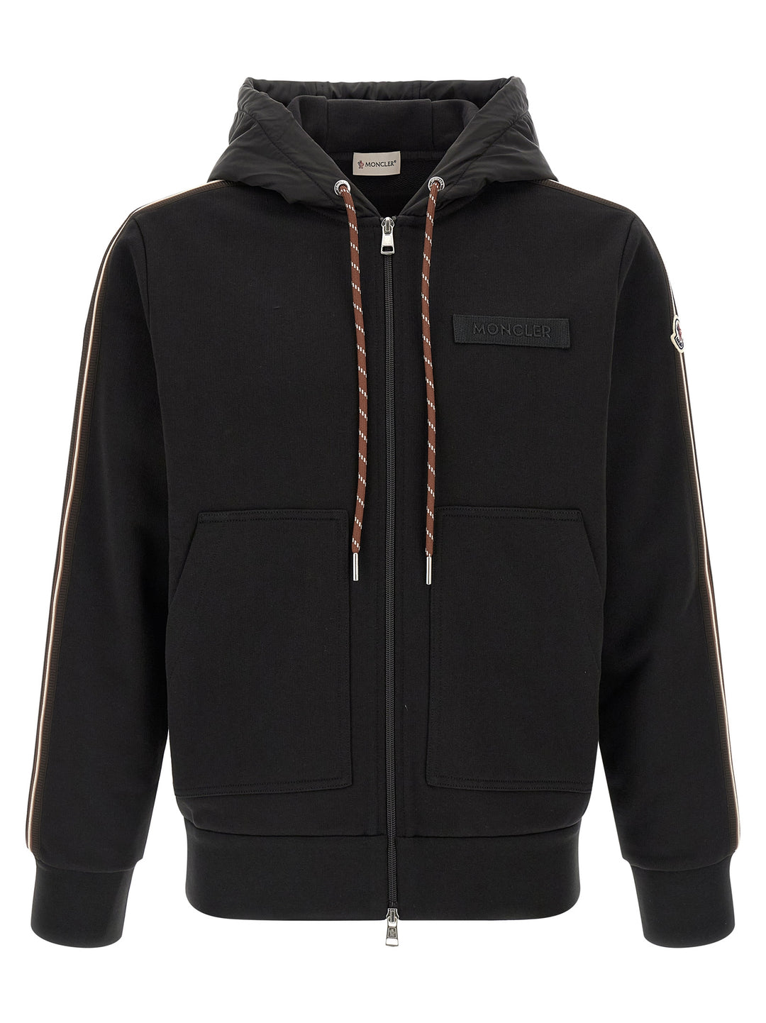 Moncler Cotton Hoodie Felpe - Nero | 02c0884b936827e072ceab5deb6a95a5ddf32eed