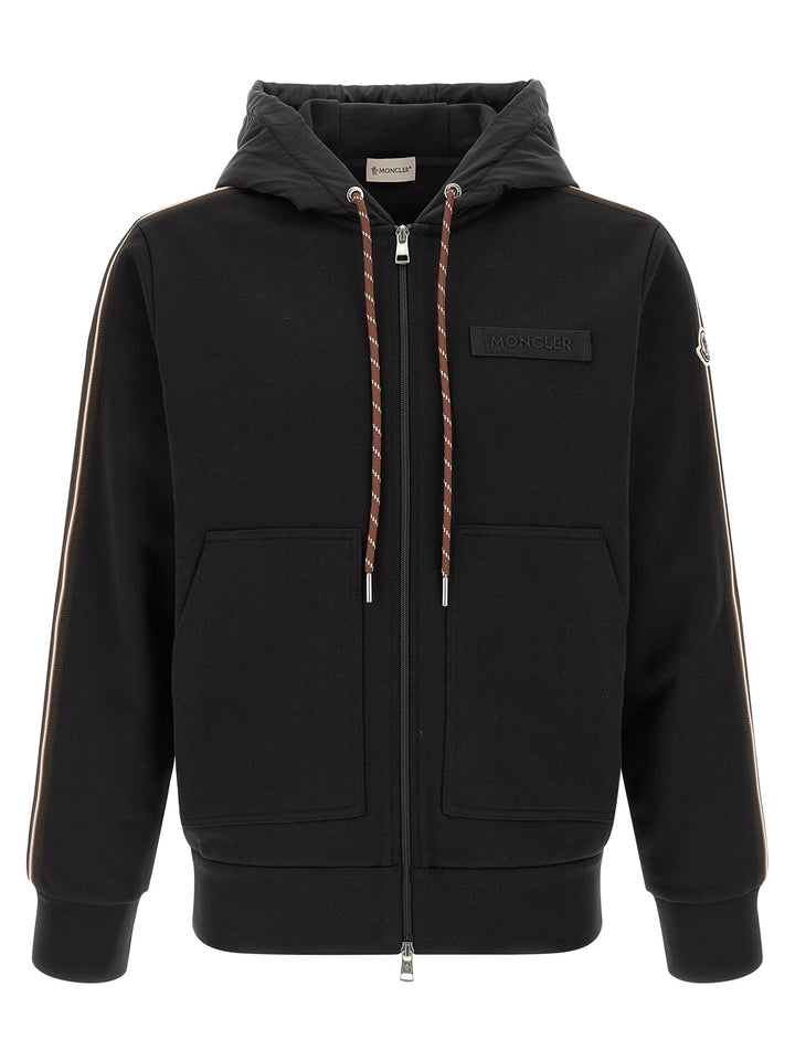 Moncler Cotton Hoodie Felpe - Nero | 02c0884b936827e072ceab5deb6a95a5ddf32eed