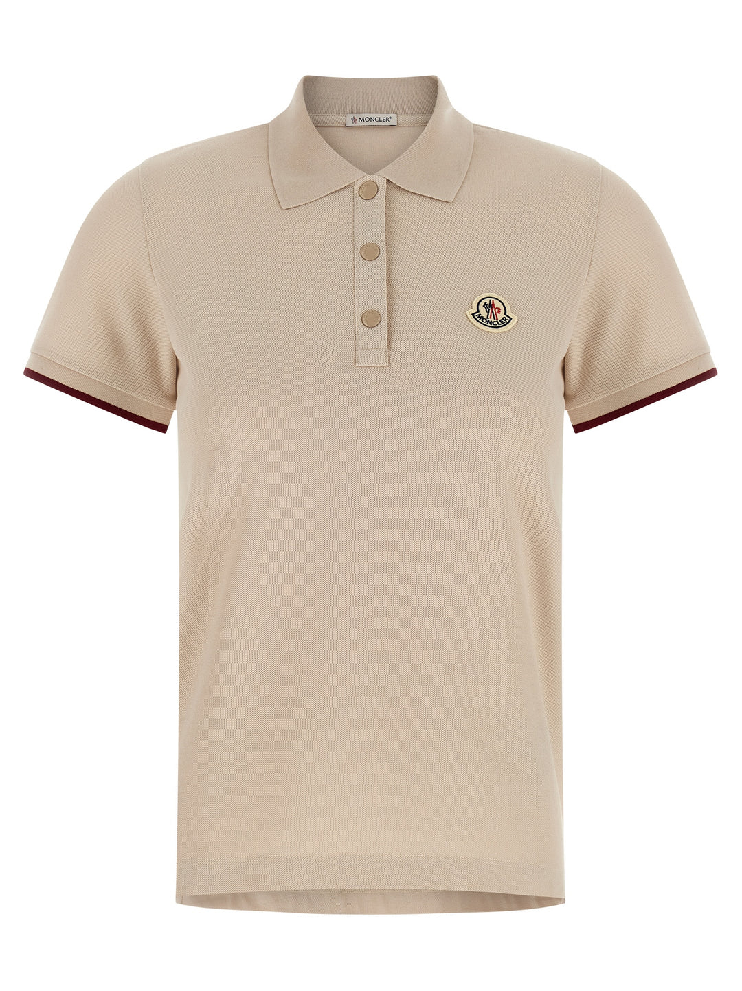 Moncler Logo Patch  Shirt Polo - Beige | a27065efb4afd456fd8e6d0645462dec335931af