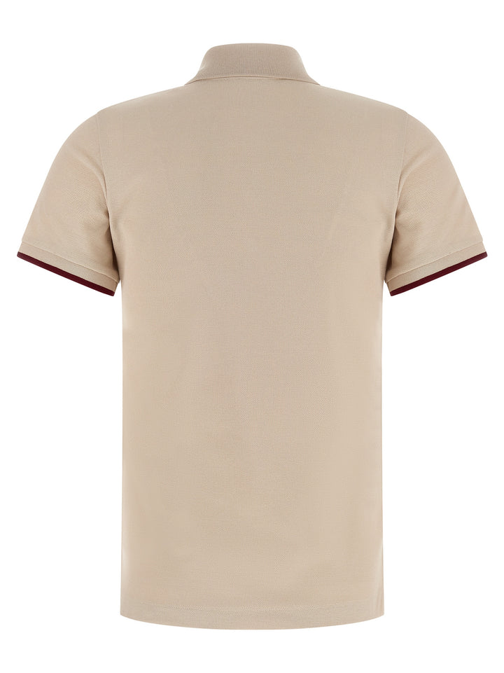 Moncler Logo Patch  Shirt Polo - Beige | 809292de43590b77df5e7a8aa68299e41de286b4