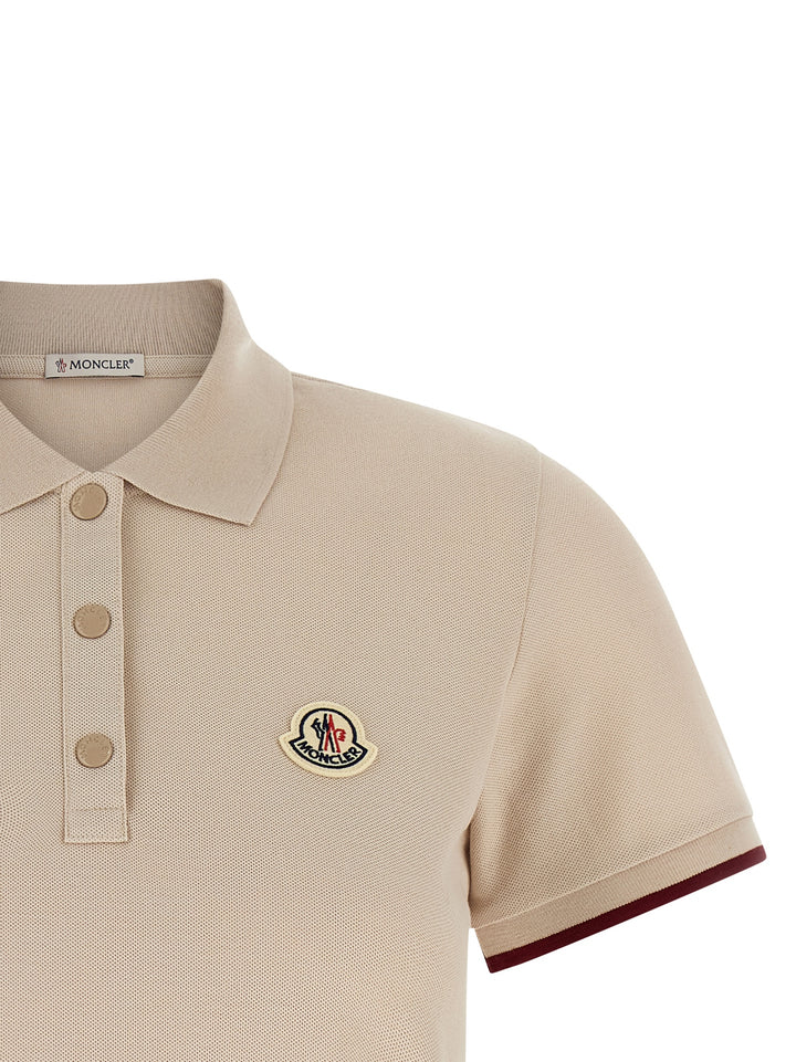 Moncler Logo Patch  Shirt Polo - Beige | f36d2f4062e6f404b5abae070b7882e5497ca7a8