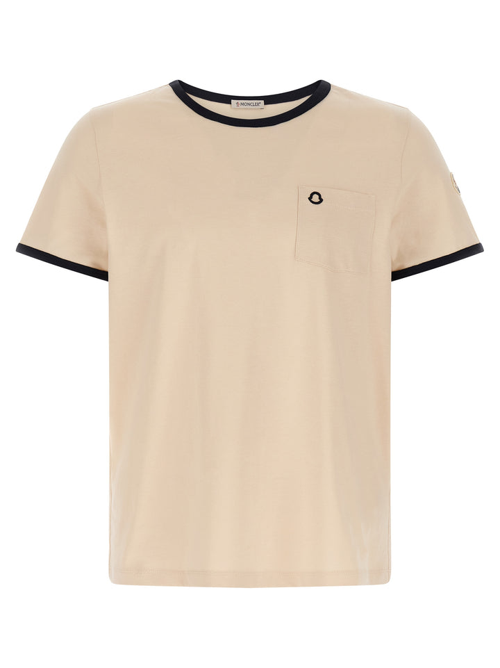 Moncler Logo Embroidery Pocket T shirt - Beige | 8a81d030246ff4d6e92c3cdecc61e6c2a14cd687
