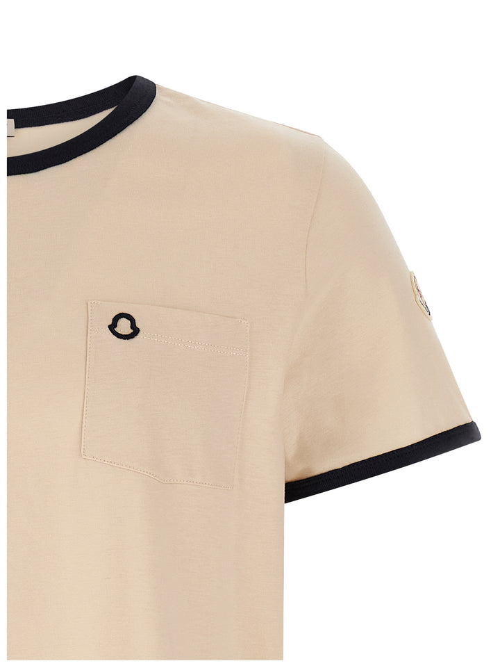 Moncler Logo Embroidery Pocket T shirt - Beige | 421c87de8f92a358c9ef9da78858278c998ad0c0