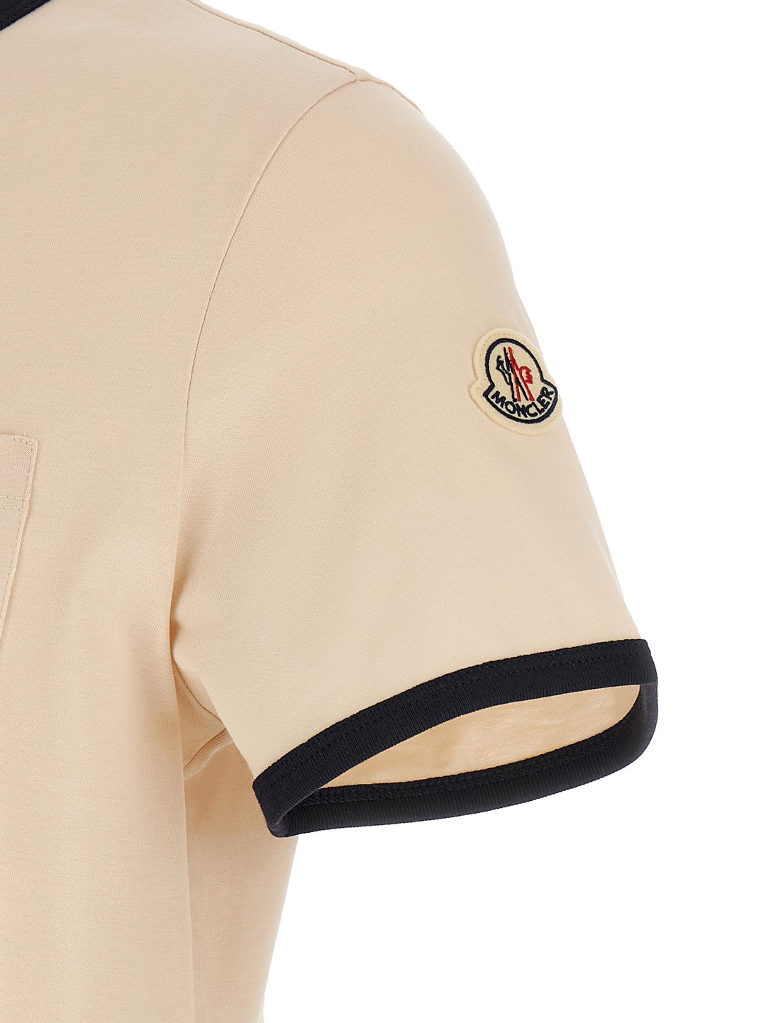 Moncler Logo Embroidery Pocket T shirt - Beige | b11f8f241c49eabe28ef8854bb5ab8c8ab27fd41