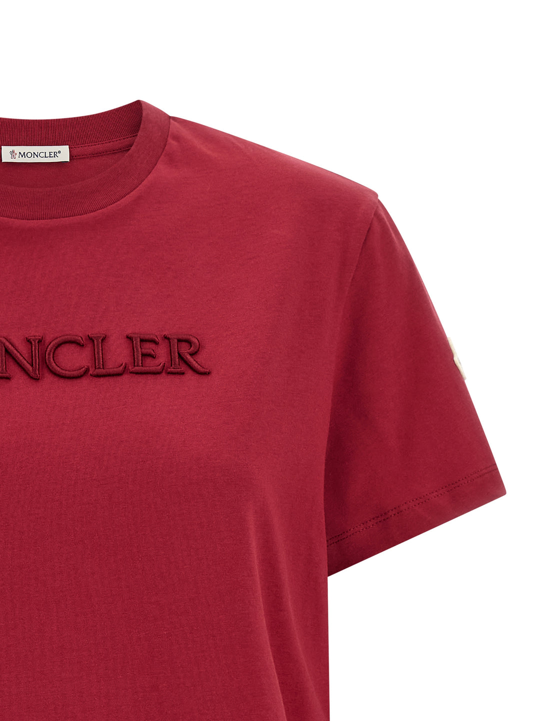Moncler Logo Embroidery T shirt - Rosso | 592dda3c2ccc15c84d95d22dbe2834c726f4c7b6