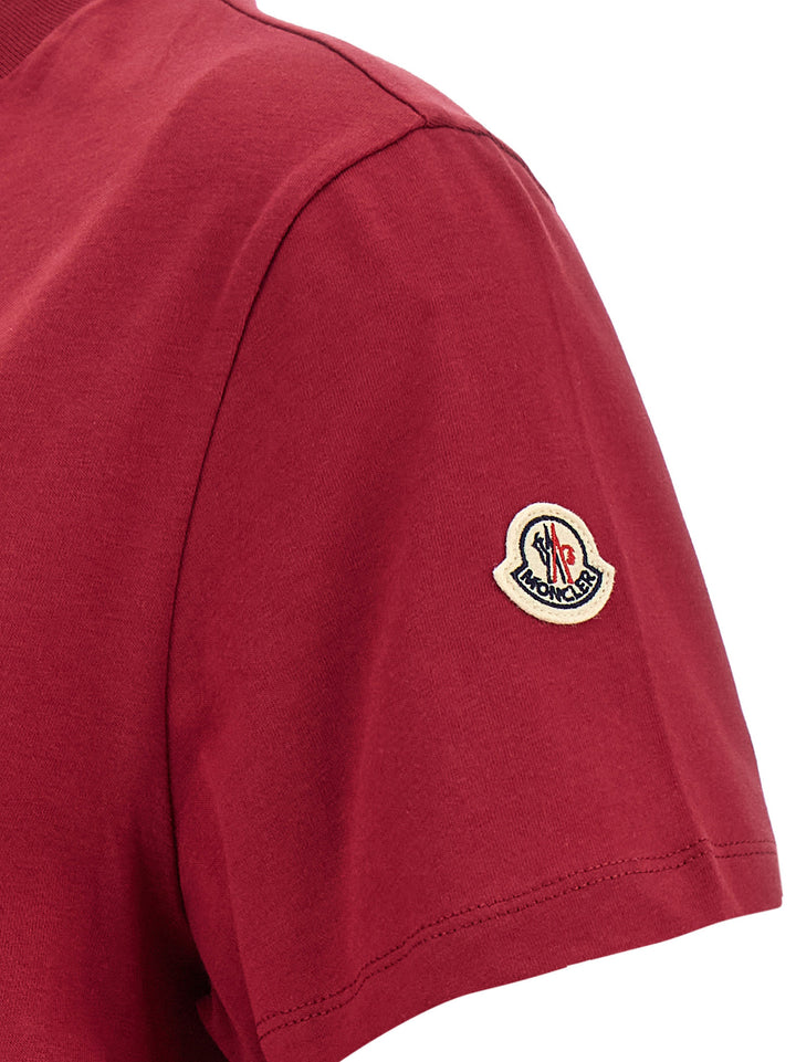 Moncler Logo Embroidery T shirt - Rosso | 980c6196aac0e5337ff5e651bb723b71a5b483a0