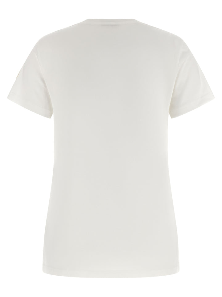 Moncler Logo Patch T shirt - Bianco | 966340fec414dad7bb472f0928f6a191fdaef5b4