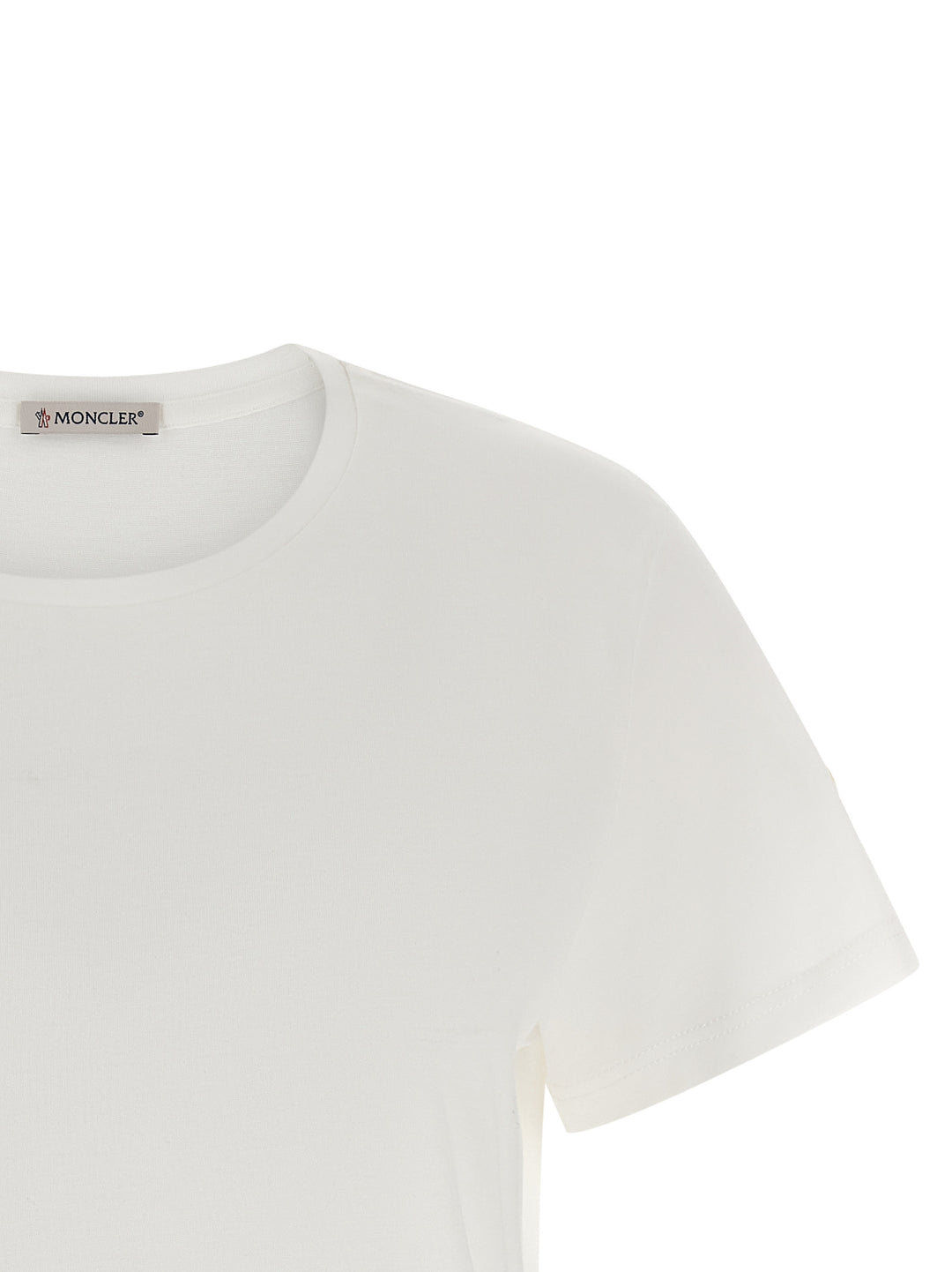Moncler Logo Patch T shirt - Bianco | 1ff3f172ff793791f6fa702294a36351f89e7abb