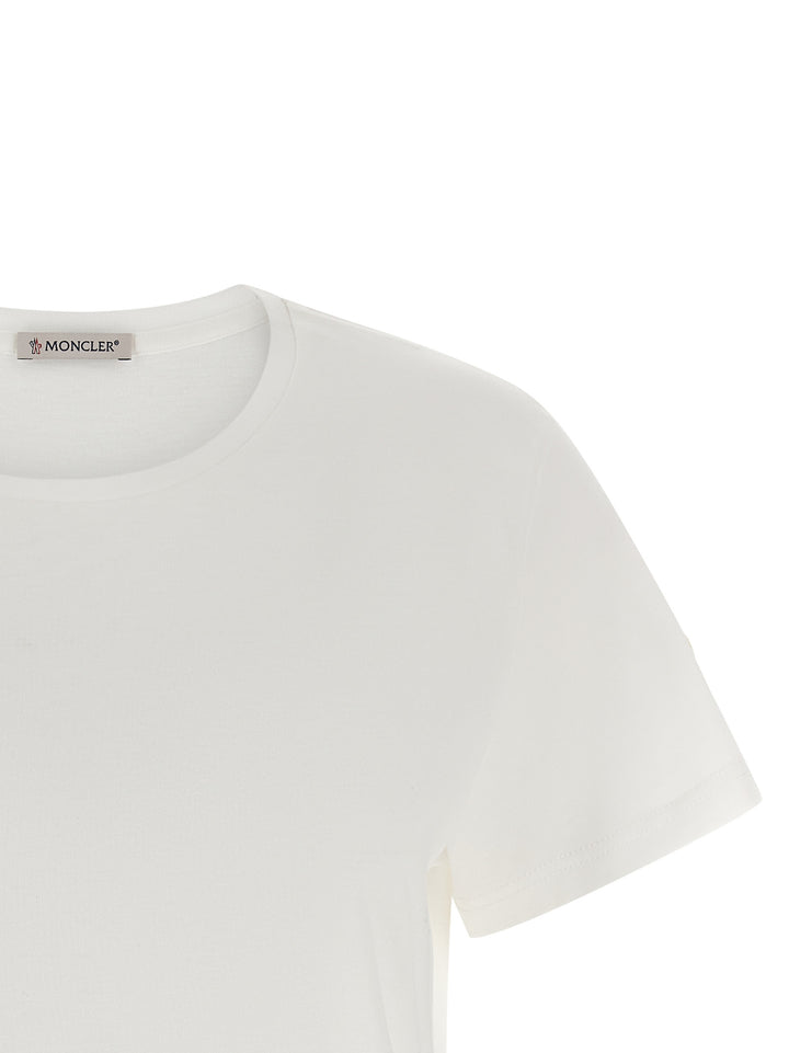 Moncler Logo Patch T shirt - Bianco | 1ff3f172ff793791f6fa702294a36351f89e7abb