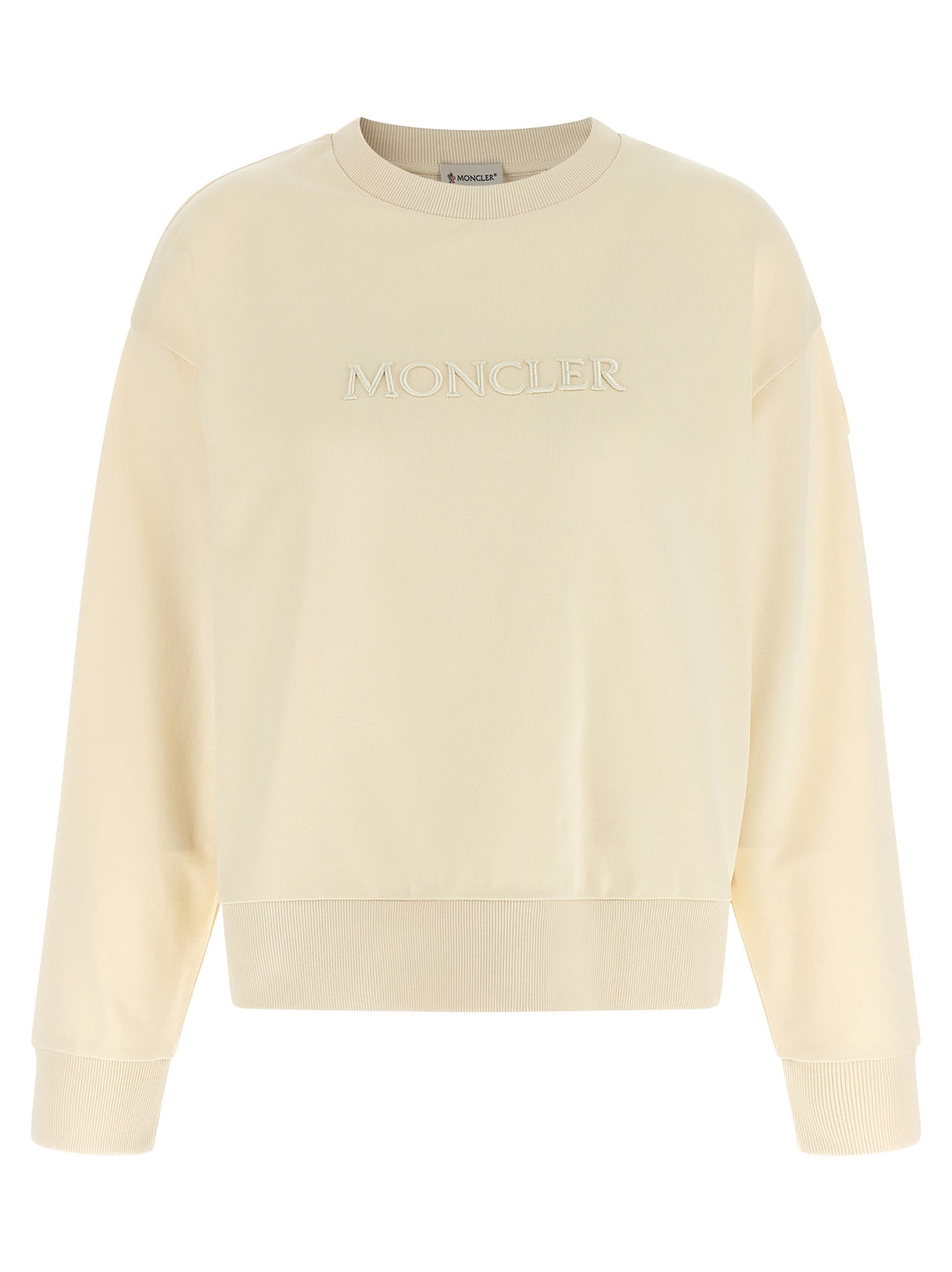 Moncler Logo Embroidery Felpe - Beige | 36171349339d6a211bc73385f590a3c58458add4